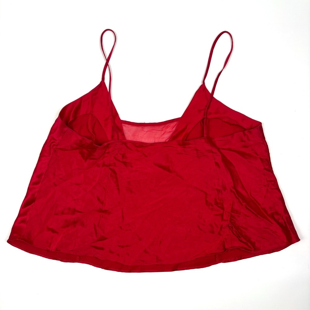 VTG 80/90s Victorias Secret Gold Label Silk Camisole Cami Womens Sz M Cherry Red - Picture 2 of 10